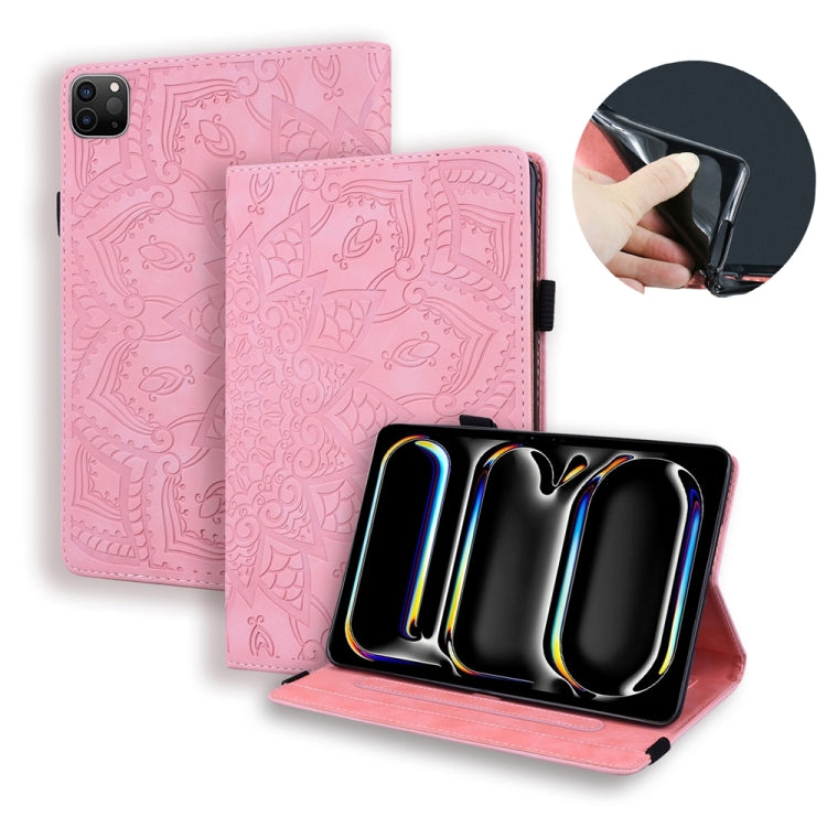 For iPad Pro 13 2024 Calf Texture Embossed Leather Tablet Case(Pink) - iPad Pro 13 2024 Cases by PMC TechLife | Online Shopping South Africa | PMC TechLife | Buy Now Pay Later Mobicred