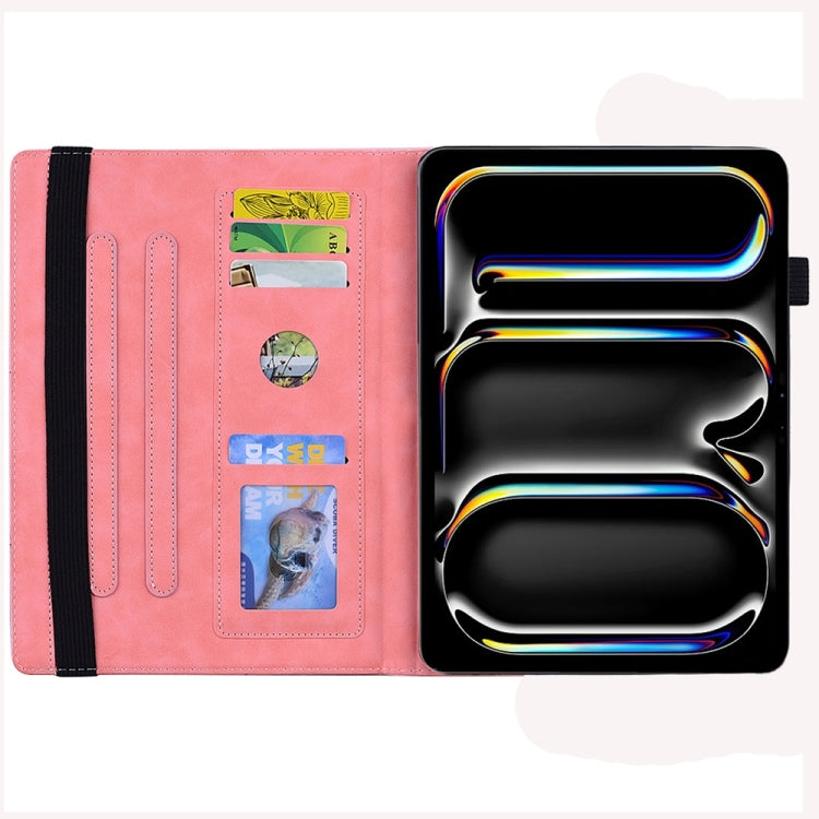 For iPad Pro 11 2024 Calf Texture Embossed Leather Tablet Case(Pink) - iPad Pro 11 2024 Cases by PMC TechLife | Online Shopping South Africa | PMC TechLife | Buy Now Pay Later Mobicred