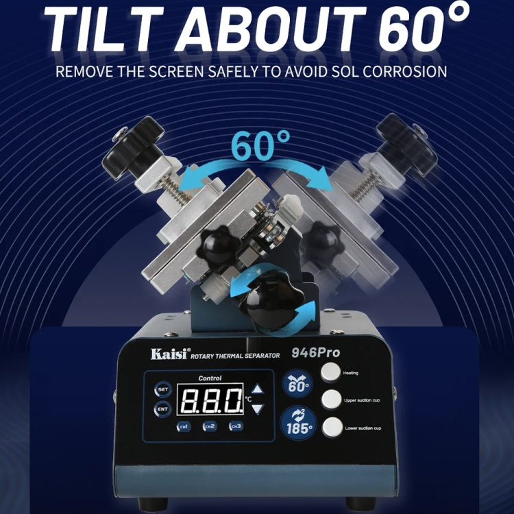 Kaisi 946 Pro LCD Touch Screen Separator Rotating Thermal Machine with Double Vacuum Pumps, UK Plug - free shipping - PMC TechLife - Order now!