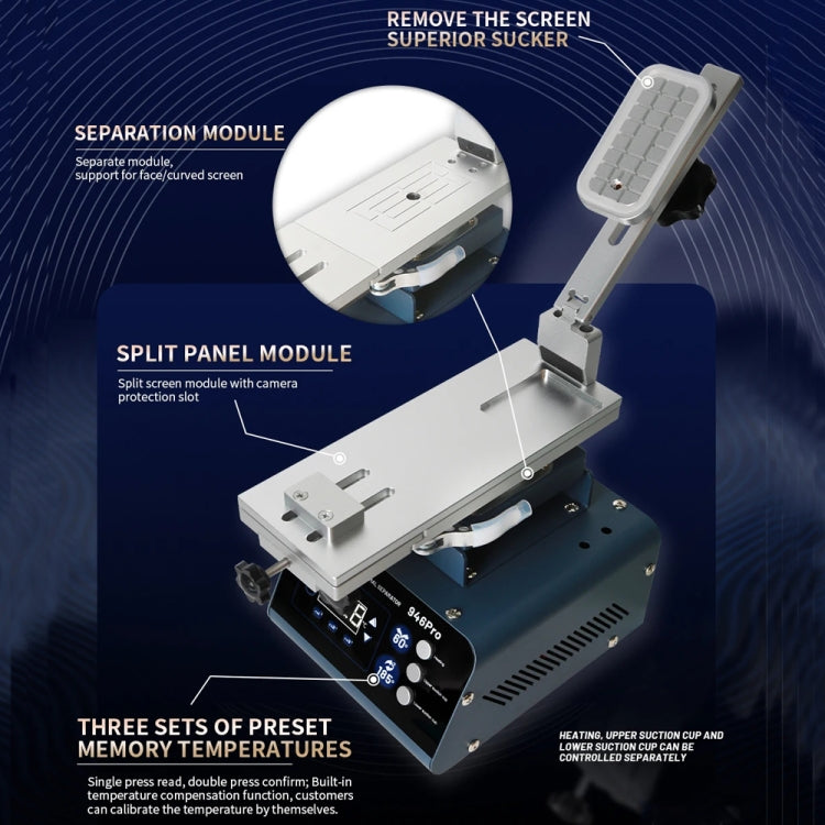 Kaisi 946 Pro LCD Touch Screen Separator Rotating Thermal Machine with Double Vacuum Pumps, UK Plug - free shipping - PMC TechLife - Order now!