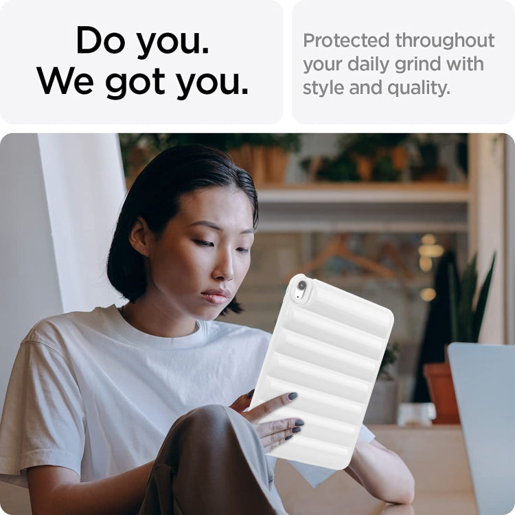 For iPad Air 11 2024 Eiderdown Cushion Shockproof Tablet Case(White) - iPad Air 11 2024 Cases by PMC TechLife | Online Shopping South Africa | PMC TechLife | Buy Now Pay Later Mobicred