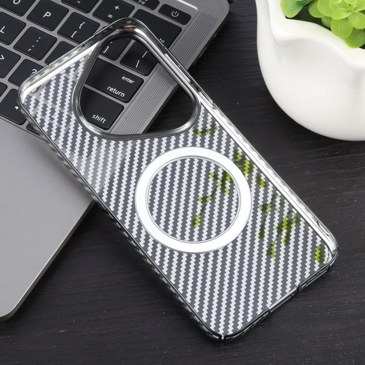 For Huawei Pura 70 6D Plated Carbon Fiber Clear Magsafe PC Phone Case(Starry Black) - Huawei Cases by PMC Jewellery | Online Shopping South Africa | PMC Jewellery | Buy Now Pay Later Mobicred
