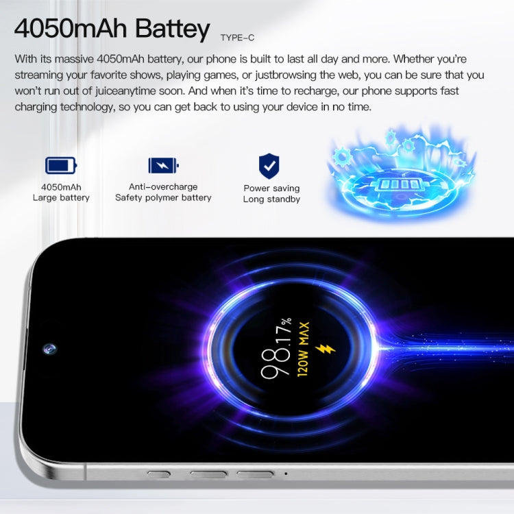 i15 Pro Max / Q5A, 6GB+128GB, 6.5 inch Screen, Face Identification, Android 10 MTK6762 Octa Core, OTG, NFC, Network: 4G, Dual SIM(Titanium Blue) -  by PMC TechLife | Online Shopping South Africa | PMC TechLife | Buy Now Pay Later Mobicred