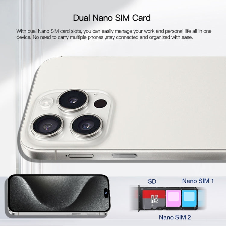 i15 Pro Max / Q5A, 6GB+128GB, 6.5 inch Screen, Face Identification, Android 10 MTK6762 Octa Core, OTG, NFC, Network: 4G, Dual SIM(Titanium Grey) -  by PMC TechLife | Online Shopping South Africa | PMC TechLife