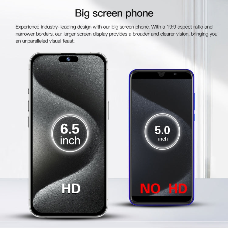 i15 Pro Max / Q5A, 6GB+128GB, 6.5 inch Screen, Face Identification, Android 10 MTK6762 Octa Core, OTG, NFC, Network: 4G, Dual SIM(Titanium Black) -  by PMC TechLife | Online Shopping South Africa | PMC TechLife