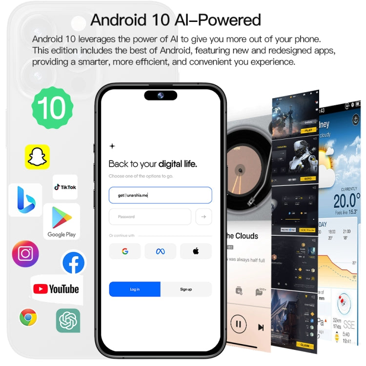 i15 Pro Max / Q5A, 6GB+128GB, 6.5 inch Screen, Face Identification, Android 10 MTK6762 Octa Core, OTG, NFC, Network: 4G, Dual SIM(Titanium Blue) -  by PMC TechLife | Online Shopping South Africa | PMC TechLife | Buy Now Pay Later Mobicred