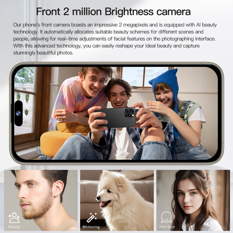 i15 Pro Max / Q5A, 6GB+128GB, 6.5 inch Screen, Face Identification, Android 10 MTK6762 Octa Core, OTG, NFC, Network: 4G, Dual SIM(Titanium Grey) -  by PMC TechLife | Online Shopping South Africa | PMC TechLife