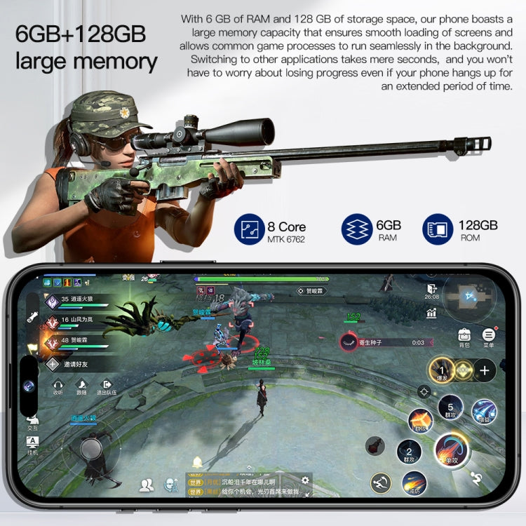 i15 Pro Max / Q5A, 6GB+128GB, 6.5 inch Screen, Face Identification, Android 10 MTK6762 Octa Core, OTG, NFC, Network: 4G, Dual SIM(Titanium Grey) -  by PMC TechLife | Online Shopping South Africa | PMC TechLife