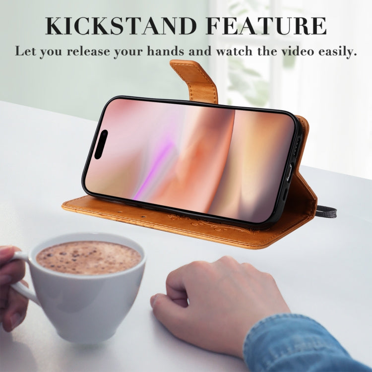 For iPhone 16 Plus 3D Butterfly Embossed Pattern Flip Leather Phone Case(Yellow) - iPhone 16 Plus Cases by PMC TechLife | Online Shopping South Africa | PMC TechLife | Buy Now Pay Later Mobicred