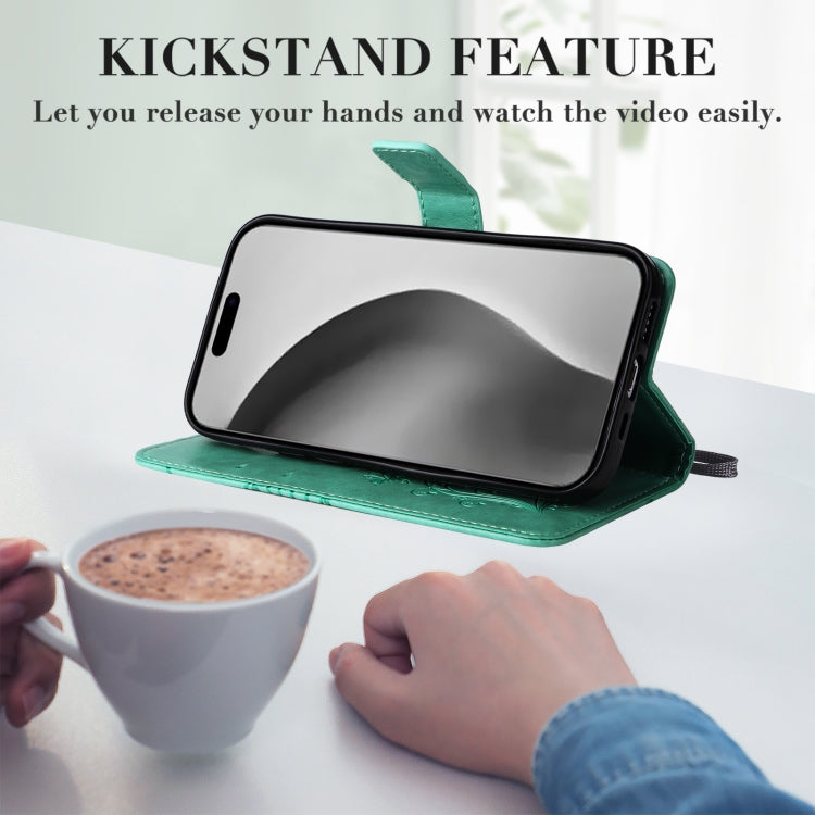 For iPhone 16 Pro Max 3D Butterfly Embossed Pattern Flip Leather Phone Case(Green) - iPhone 16 Pro Cases by PMC TechLife | Online Shopping South Africa | PMC TechLife | Buy Now Pay Later Mobicred