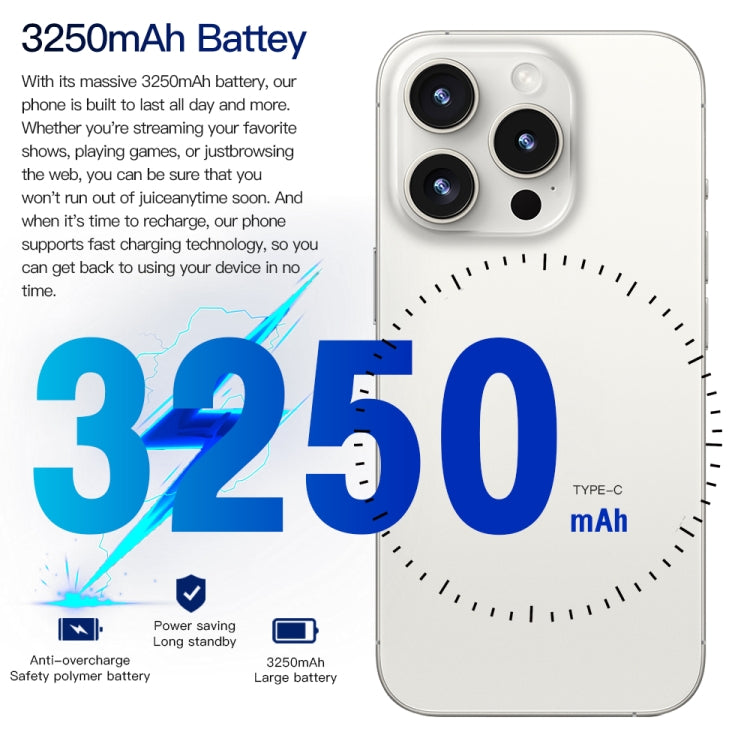 i15 Pro Max / Q5, 2GB+16GB, 6.5 inch Screen, Face Identification, Android 8.1 MTK6580P Quad Core, Network: 3G, Dual SIM(Titanium White) -  by PMC TechLife | Online Shopping South Africa | PMC TechLife