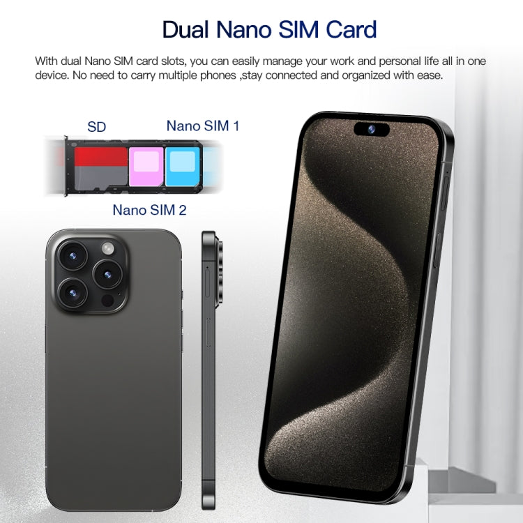i15 Pro Max / Q5, 2GB+16GB, 6.5 inch Screen, Face Identification, Android 8.1 MTK6580P Quad Core, Network: 3G, Dual SIM(Titanium Blue) - free shipping - PMC TechLife - Order now!