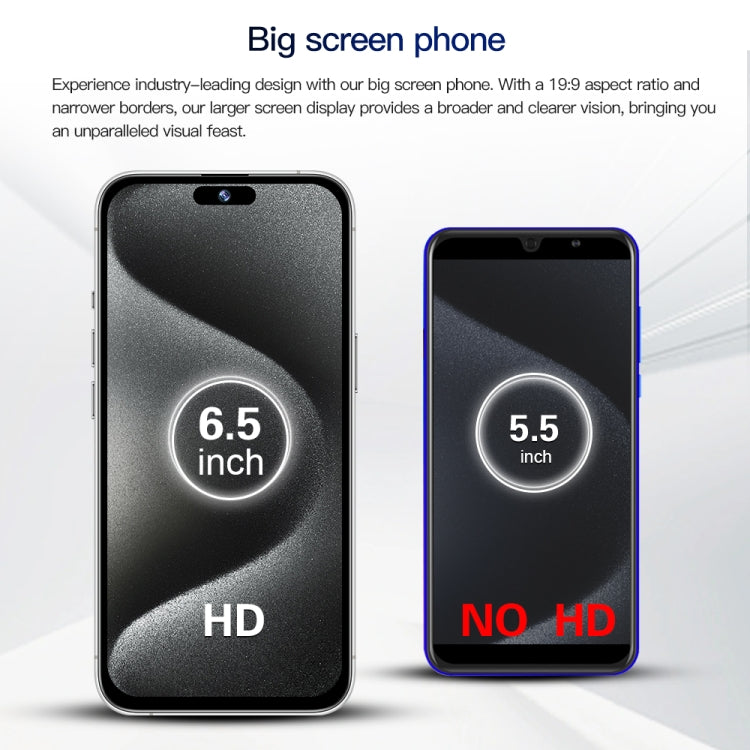 i15 Pro Max / Q5, 2GB+16GB, 6.5 inch Screen, Face Identification, Android 8.1 MTK6580P Quad Core, Network: 3G, Dual SIM(Titanium White) -  by PMC TechLife | Online Shopping South Africa | PMC TechLife