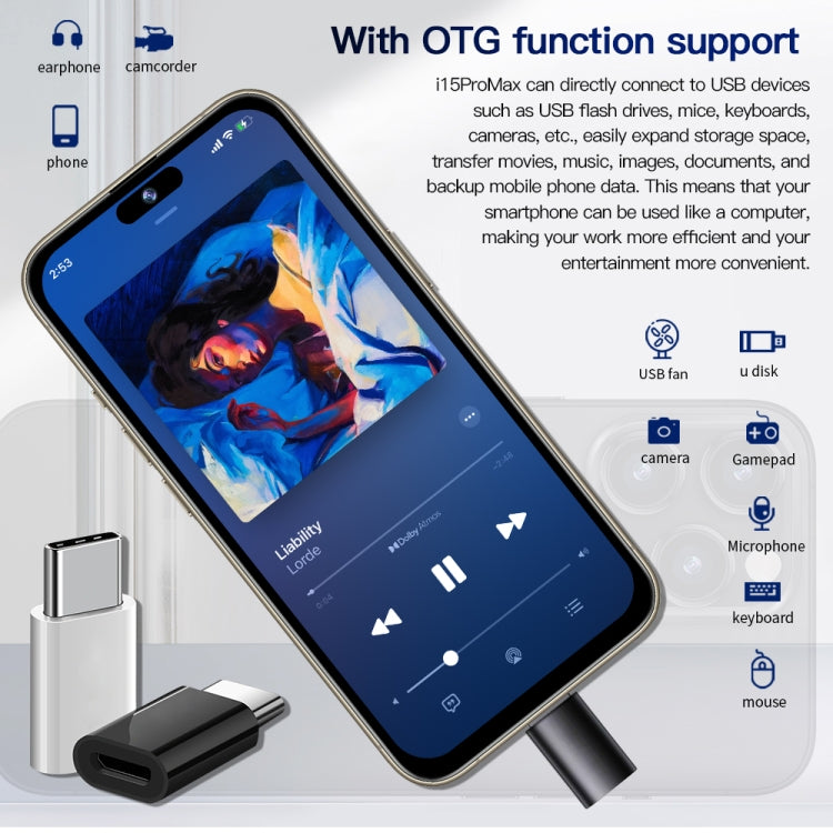 i15 Pro Max / Q5, 2GB+16GB, 6.5 inch Screen, Face Identification, Android 8.1 MTK6580P Quad Core, Network: 3G, Dual SIM(Titanium Black) -  by PMC TechLife | Online Shopping South Africa | PMC TechLife