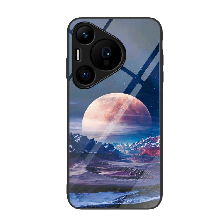 For Huawei Pura 70 Colorful Painted Glass Phone Case(Moon Hill) - free shipping - PMC Jewellery - Order now!