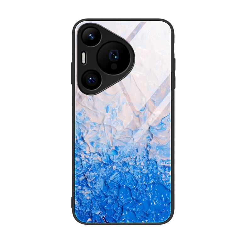 For Huawei Pura 70 Pro Marble Pattern Glass Protective Phone Case(Ocean Waves) - free shipping - PMC Jewellery - Order now!