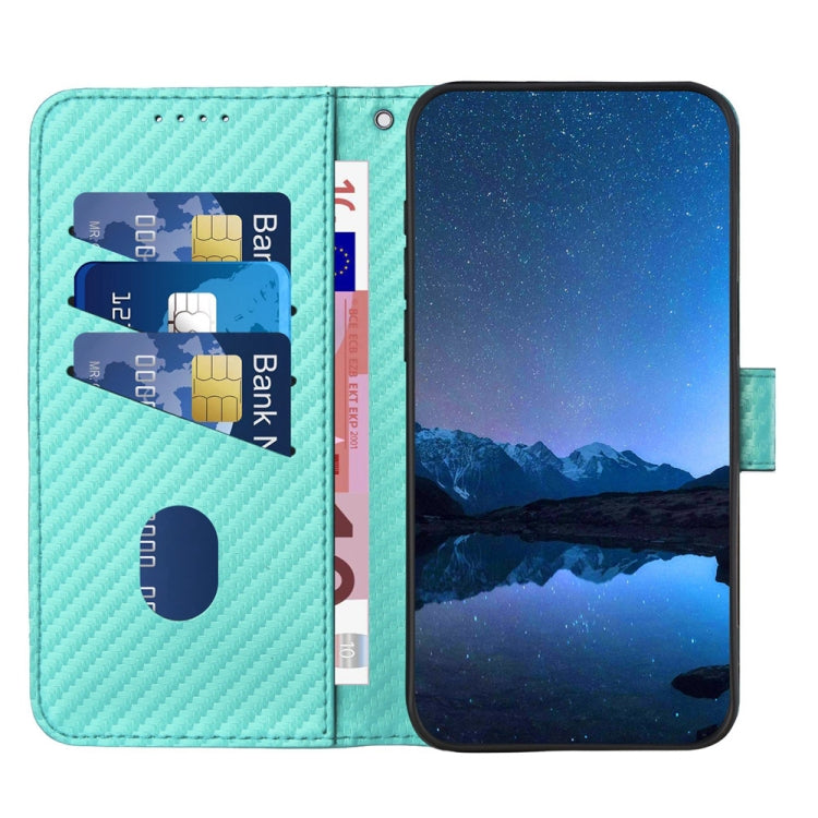 For Motorola Moto G 5G 2024 YX0070 Carbon Fiber Buckle Leather Phone Case with Lanyard(Light Blue) - Motorola Cases by PMC Jewellery | Online Shopping South Africa | PMC Jewellery | Buy Now Pay Later Mobicred