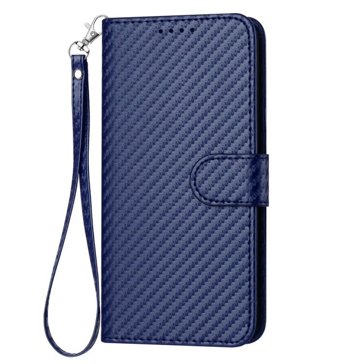 For Motorola Moto G 5G 2024 YX0070 Carbon Fiber Buckle Leather Phone Case with Lanyard(Royal Blue) - Motorola Cases by PMC Jewellery | Online Shopping South Africa | PMC Jewellery | Buy Now Pay Later Mobicred