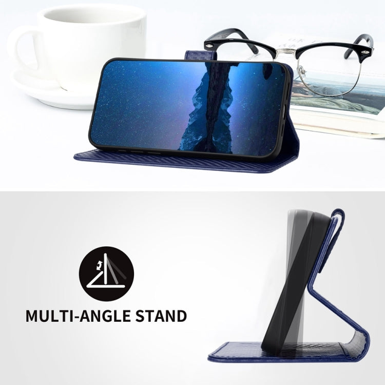 For Motorola Moto G 5G 2024 YX0070 Carbon Fiber Buckle Leather Phone Case with Lanyard(Royal Blue) - Motorola Cases by PMC Jewellery | Online Shopping South Africa | PMC Jewellery | Buy Now Pay Later Mobicred