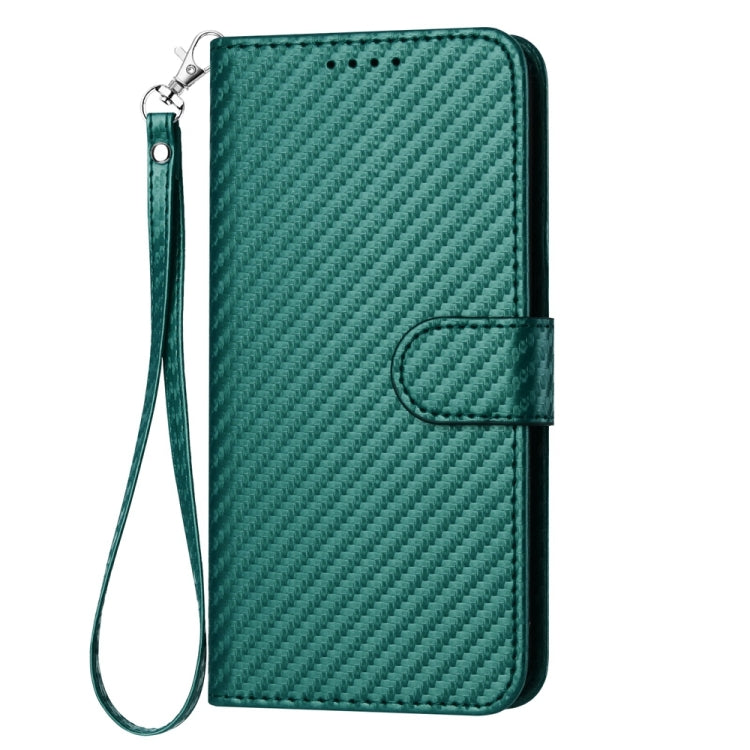 For Motorola Moto G 5G 2024 YX0070 Carbon Fiber Buckle Leather Phone Case with Lanyard(Dark Green) - Motorola Cases by PMC Jewellery | Online Shopping South Africa | PMC Jewellery | Buy Now Pay Later Mobicred