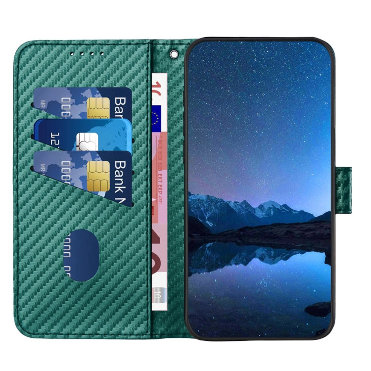 For Motorola Moto G 5G 2024 YX0070 Carbon Fiber Buckle Leather Phone Case with Lanyard(Dark Green) - Motorola Cases by PMC Jewellery | Online Shopping South Africa | PMC Jewellery | Buy Now Pay Later Mobicred