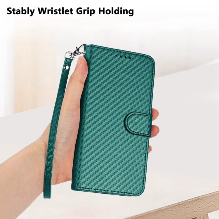 For Motorola Edge 5G 2024 YX0070 Carbon Fiber Buckle Leather Phone Case with Lanyard(Dark Green) - Motorola Cases by PMC Jewellery | Online Shopping South Africa | PMC Jewellery | Buy Now Pay Later Mobicred