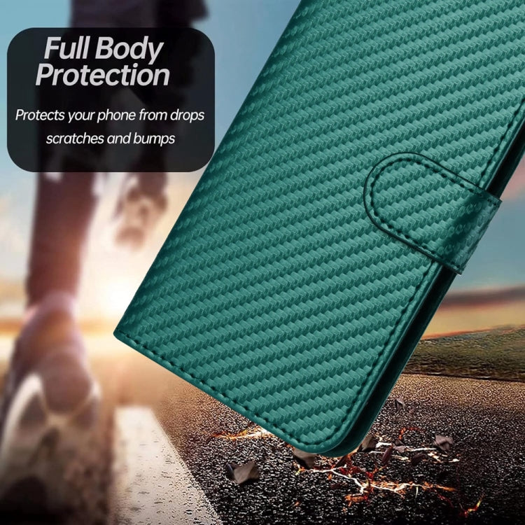 For Motorola Edge 5G 2024 YX0070 Carbon Fiber Buckle Leather Phone Case with Lanyard(Dark Green) - Motorola Cases by PMC Jewellery | Online Shopping South Africa | PMC Jewellery | Buy Now Pay Later Mobicred