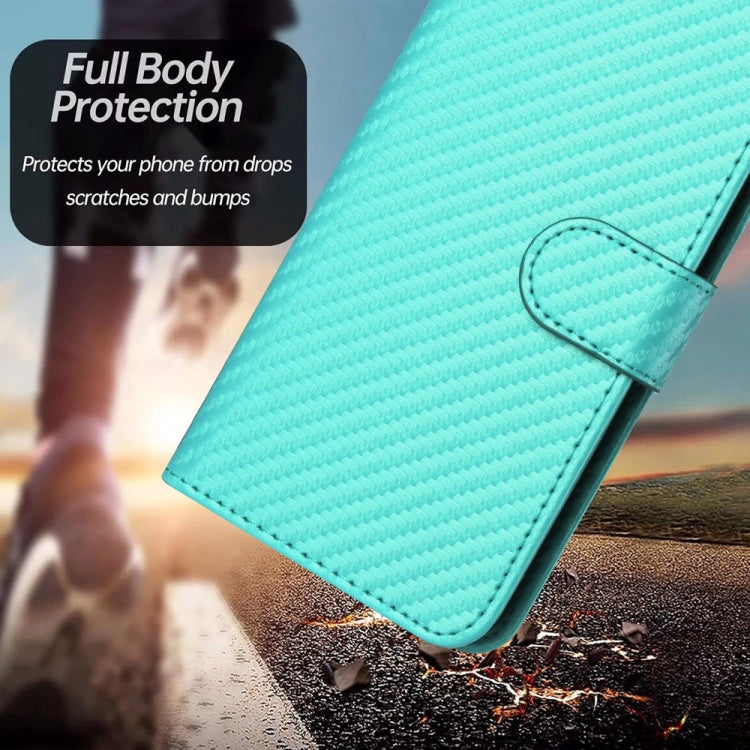 For Motorola Moto G Stylus 5G 2024 YX0070 Carbon Fiber Buckle Leather Phone Case with Lanyard(Light Blue) - Motorola Cases by PMC Jewellery | Online Shopping South Africa | PMC Jewellery | Buy Now Pay Later Mobicred
