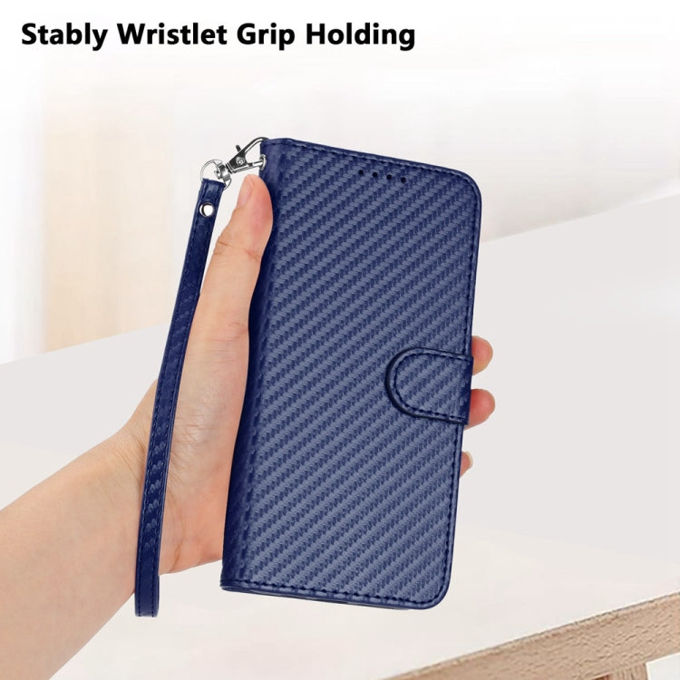 For Motorola Moto G Stylus 5G 2024 YX0070 Carbon Fiber Buckle Leather Phone Case with Lanyard(Royal Blue) - Motorola Cases by PMC Jewellery | Online Shopping South Africa | PMC Jewellery | Buy Now Pay Later Mobicred
