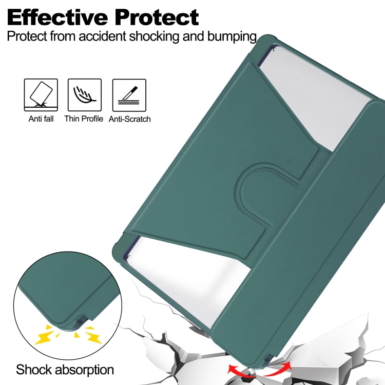 For iPad Air 13 2025 / 2024 Transparent Rotation Smart Leather Tablet Case(Dark Green) - iPad Air 13 2025 / 2024 Cases by PMC TechLife | Online Shopping South Africa | PMC TechLife | Buy Now Pay Later Mobicred