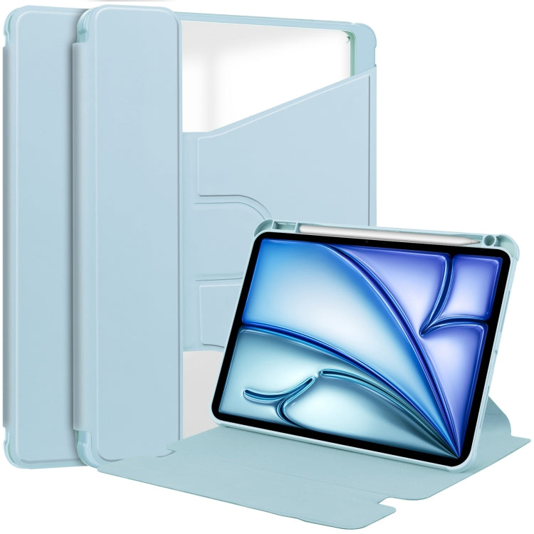For iPad Air 13 2025 / 2024 Transparent Rotation Smart Leather Tablet Case(Sky Blue) - iPad Air 13 2025 / 2024 Cases by PMC TechLife | Online Shopping South Africa | PMC TechLife | Buy Now Pay Later Mobicred