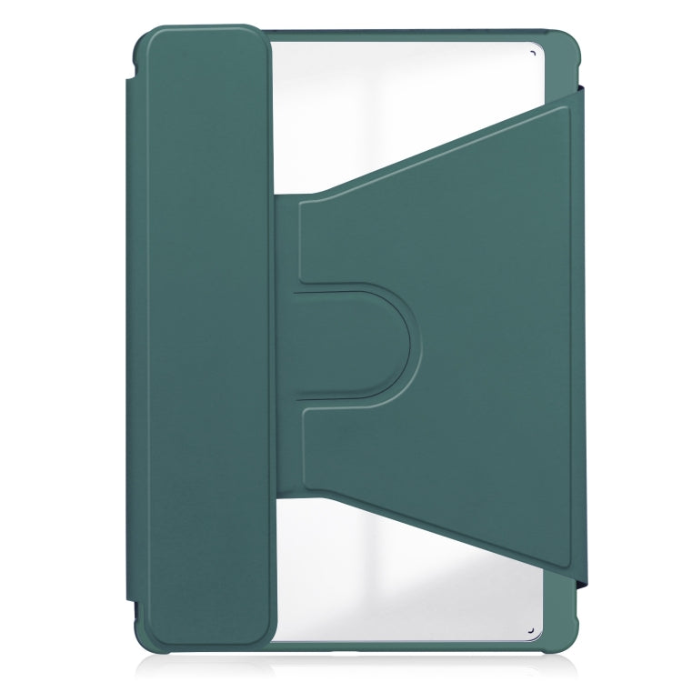 For iPad Air 11 2024 Transparent Rotation Smart Leather Tablet Case(Dark Green) - iPad Air 11 2024 Cases by PMC TechLife | Online Shopping South Africa | PMC TechLife | Buy Now Pay Later Mobicred
