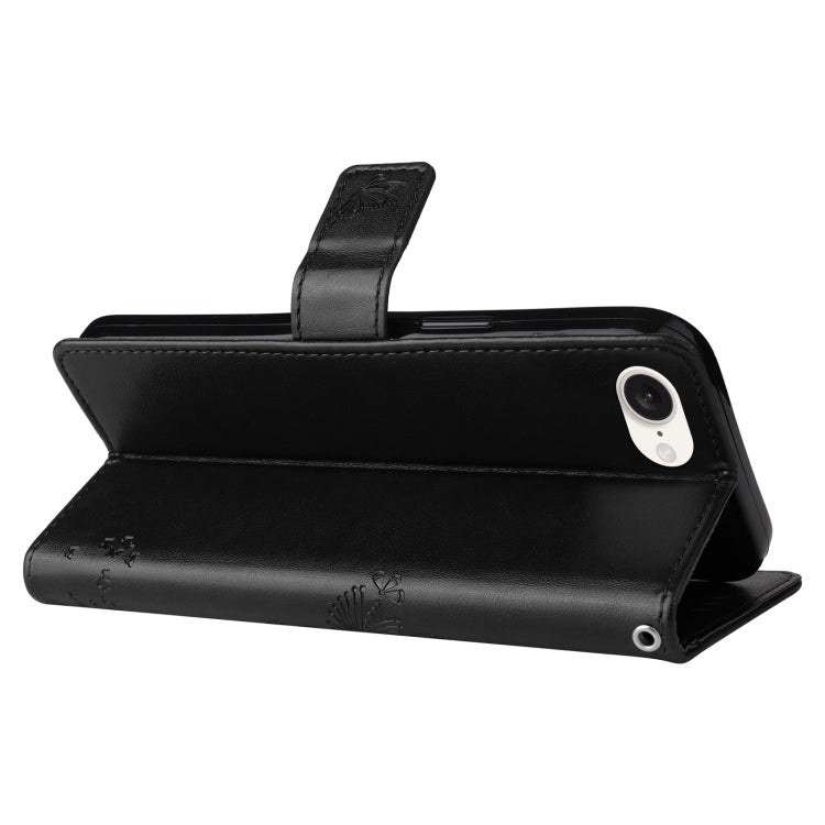 For iPhone 16e Tree & Cat Embossed Pattern Flip Leather Phone Case(Black) - free shipping - PMC TechLife - Order now!