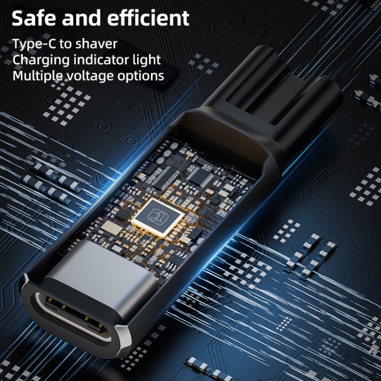 Shaver / Clipper Charging Adapter for Philips, Interface:Type-C to 8V Oval(Grey) - Shavers Parts by PMC TechLife | Online Shopping South Africa | PMC TechLife | Buy Now Pay Later Mobicred
