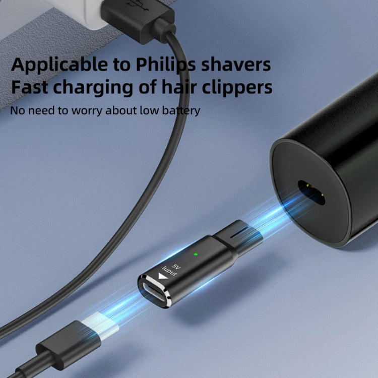 Shaver / Clipper Charging Adapter for Philips, Interface:Type-C to 5V Oval(Grey) - Accessories by PMC TechLife | Online Shopping South Africa | PMC TechLife | Buy Now Pay Later Mobicred