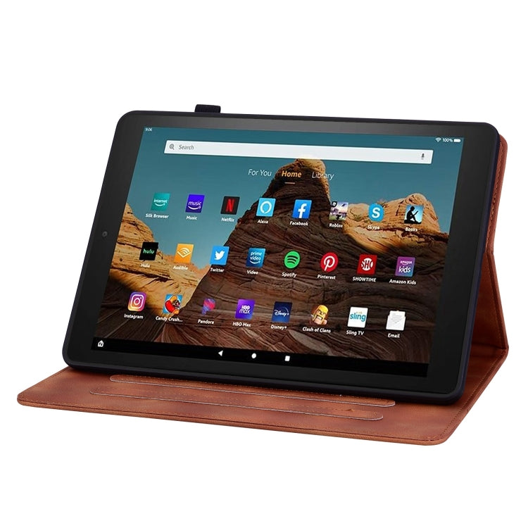 For Amazon Fire HD10 2023 Lily Embossed Leather Tablet Case(Brown) - Amazon by PMC TechLife | Online Shopping South Africa | PMC TechLife | Buy Now Pay Later Mobicred
