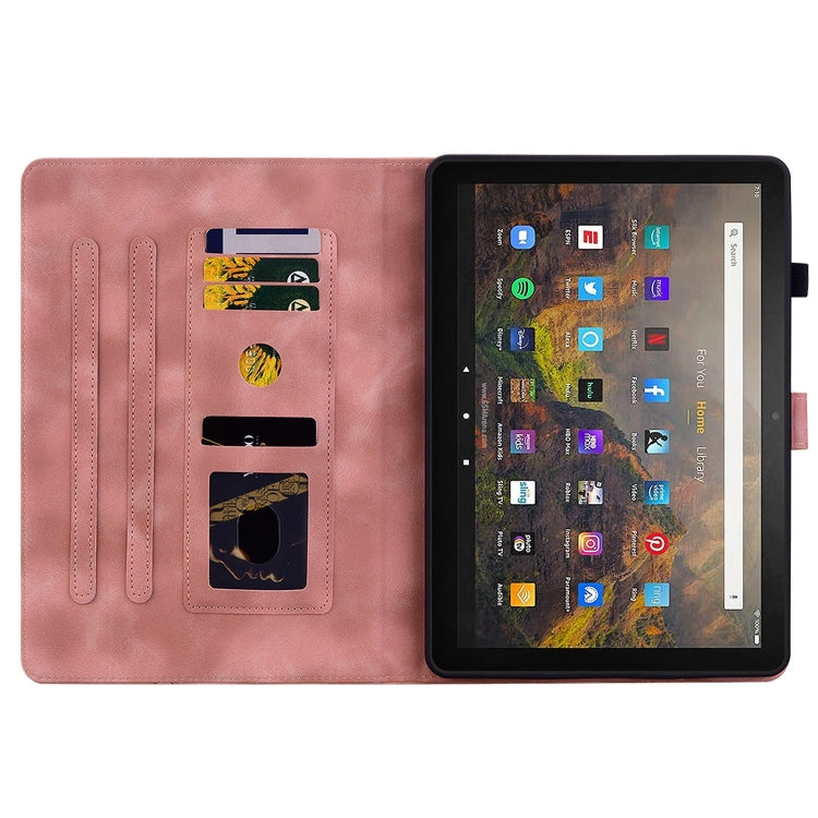 For Amazon Fire HD10 2019/2017 Lily Embossed Leather Smart Tablet Case(Pink) - Amazon by PMC TechLife | Online Shopping South Africa | PMC TechLife | Buy Now Pay Later Mobicred
