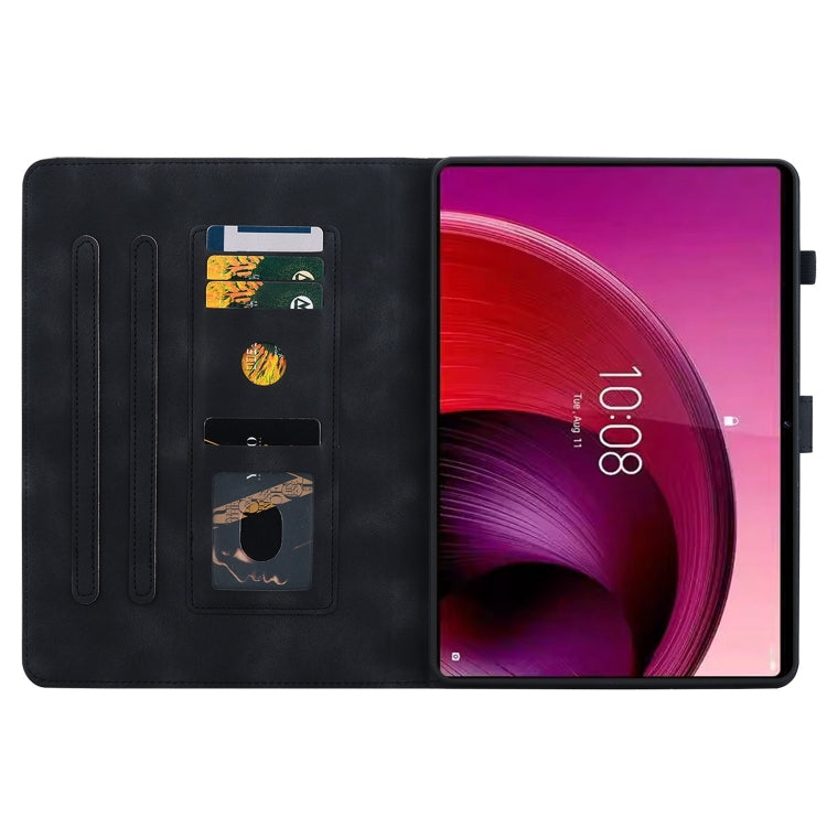 For Lenovo Tab M11/Xiaoxin Pad 11 2024 Lily Embossed Leather Tablet Case(Black) - Lenovo by PMC Jewellery | Online Shopping South Africa | PMC Jewellery | Buy Now Pay Later Mobicred