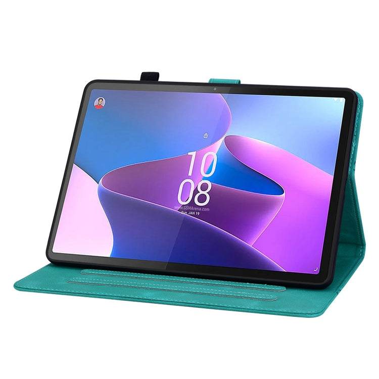 For Lenovo Tab P11 Gen 2 11.5 Lily Embossed Leather Tablet Case(Green) - Lenovo by PMC TechLife | Online Shopping South Africa | PMC TechLife | Buy Now Pay Later Mobicred
