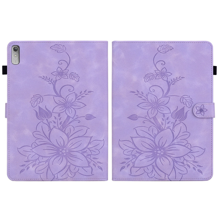 For Lenovo Tab P11 Gen 2 11.5 Lily Embossed Leather Tablet Case(Purple) - Lenovo by PMC TechLife | Online Shopping South Africa | PMC TechLife | Buy Now Pay Later Mobicred