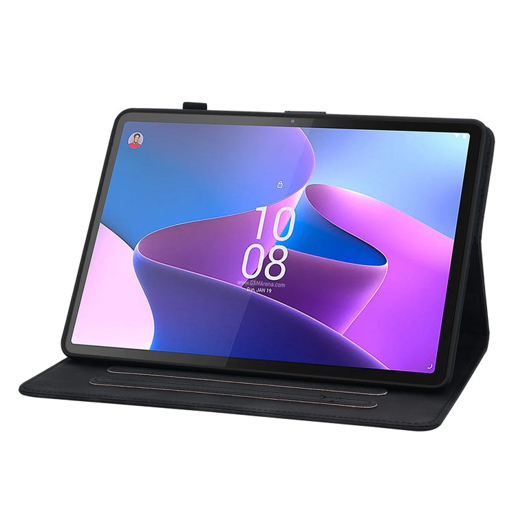 For Lenovo Tab P11 Gen 2 11.5 Lily Embossed Leather Tablet Case(Black) - Lenovo by PMC TechLife | Online Shopping South Africa | PMC TechLife | Buy Now Pay Later Mobicred