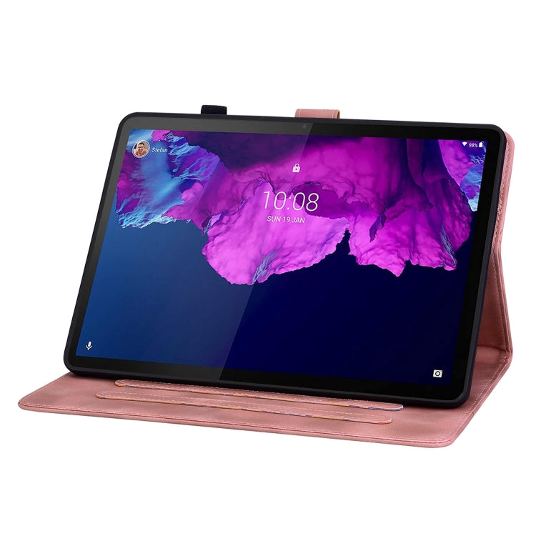 For Lenovo Tab P11 /Xiaoxin Pad Plus Lily Embossed Leather Tablet Case(Pink) - Lenovo by PMC TechLife | Online Shopping South Africa | PMC TechLife | Buy Now Pay Later Mobicred