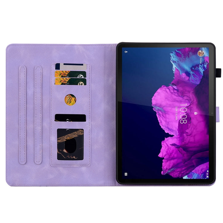 For Lenovo Tab P11 /Xiaoxin Pad Plus Lily Embossed Leather Tablet Case(Purple) - free shipping - PMC TechLife - Order now!