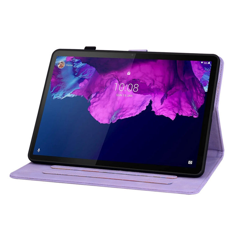 For Lenovo Tab P11 /Xiaoxin Pad Plus Lily Embossed Leather Tablet Case(Purple) - free shipping - PMC TechLife - Order now!