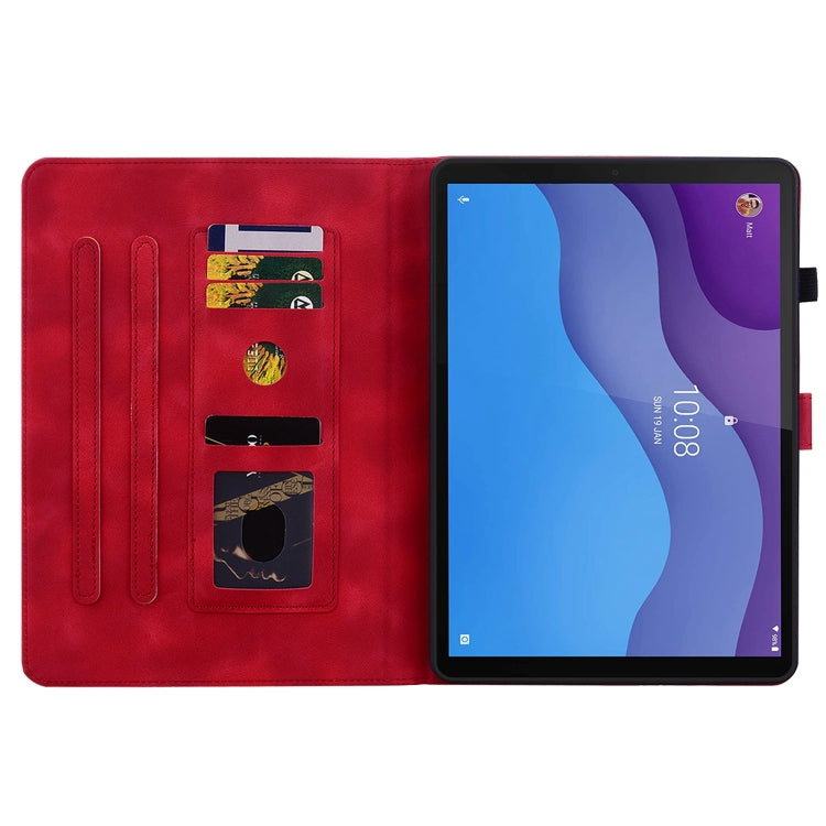 For Lenovo Tab M10 HD Gen2 Lily Embossed Leather Tablet Case(Red) - Lenovo by PMC TechLife | Online Shopping South Africa | PMC TechLife | Buy Now Pay Later Mobicred