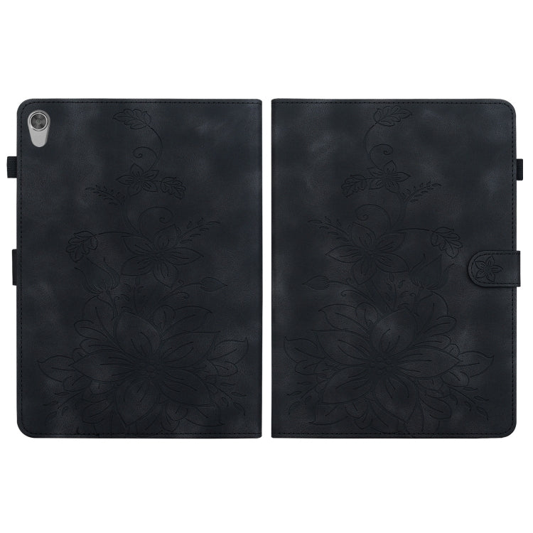 For Lenovo Tab M10 HD Gen2 Lily Embossed Leather Tablet Case(Black) - Lenovo by PMC TechLife | Online Shopping South Africa | PMC TechLife | Buy Now Pay Later Mobicred