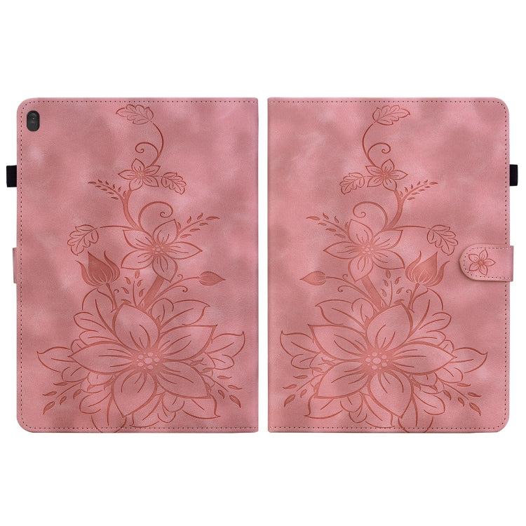 For Lenovo Tab M10 X605 /M10 HD X505 Lily Embossed Leather Tablet Case(Pink) - Lenovo by PMC TechLife | Online Shopping South Africa | PMC TechLife | Buy Now Pay Later Mobicred