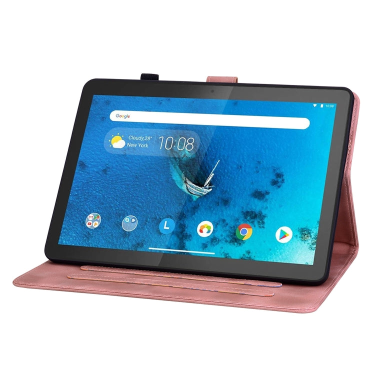 For Lenovo Tab M10 X605 /M10 HD X505 Lily Embossed Leather Tablet Case(Pink) - Lenovo by PMC TechLife | Online Shopping South Africa | PMC TechLife | Buy Now Pay Later Mobicred
