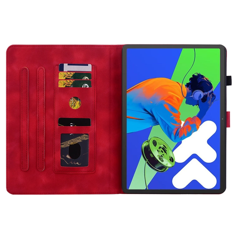For Lenovo Tab P12 12.7 2025 Lily Embossed Leather Tablet Case(Red) - Lenovo by PMC TechLife | Online Shopping South Africa | PMC TechLife | Buy Now Pay Later Mobicred