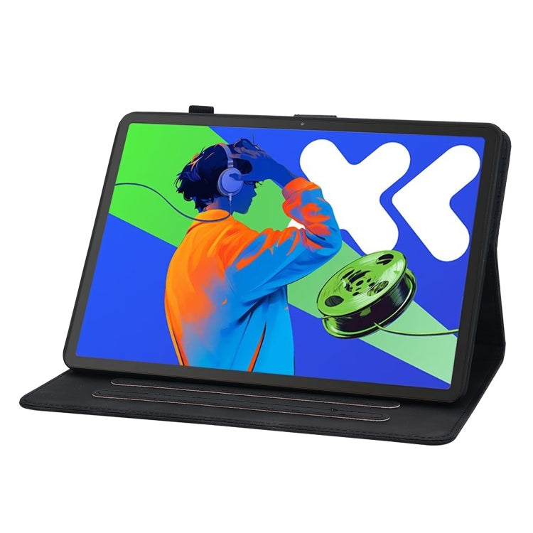 For Lenovo Tab P12 12.7 2025 Lily Embossed Leather Tablet Case(Black) - Lenovo by PMC TechLife | Online Shopping South Africa | PMC TechLife | Buy Now Pay Later Mobicred